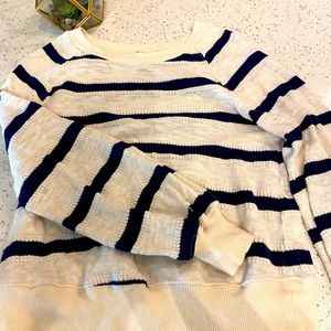 White and navy striped altar’d state sweater sz sm